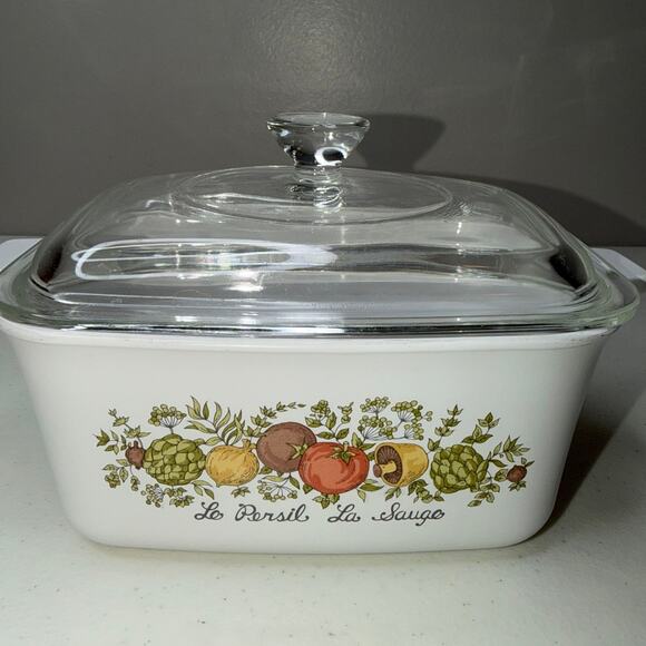 Corning Ware P-4-B Spice of Life Le Persil La Sauge Casserole w/Lid 7x5.5x3" - Picture 1 of 10